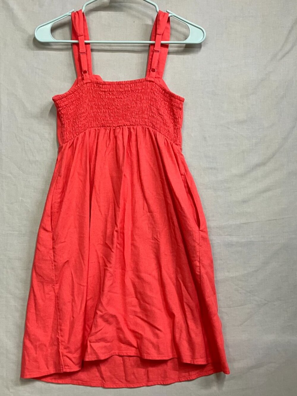 SO Goods For Life Skater Mini Dress Women's Size Medium Red Square Neck Straps - Picture 5 of 7